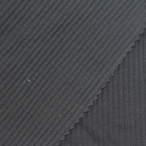 Charcoal Rib Knit, Cotton