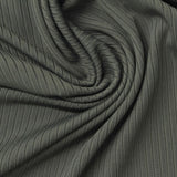 Polyester Stretch Rib Knit Fabric, 190 gsm, 165 cm — Grey — photo 2