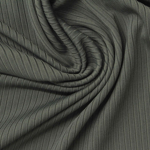 Polyester Stretch Rib Knit Fabric, 190 gsm, 165 cm — Grey