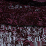 Burgundy Floral Lace, Polyester — photo 2