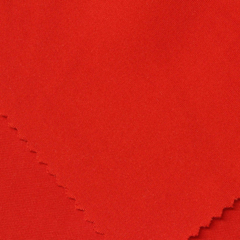 Viscose Nylon Stretch Ponte Knit Fabric, 360 gsm, 155 cm — Red