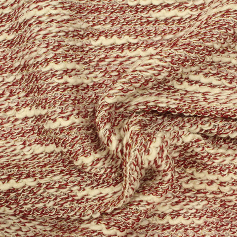 Red Marl Chunky Knit, Poly-Cotton, 227 gsm
