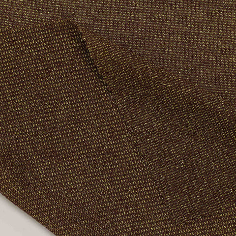 Dark Brown Marl Rib Knit, Viscose-Metallic