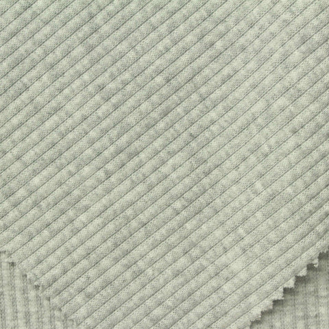 Light Grey Marl Rib Knit, 260 gsm, 116 cm