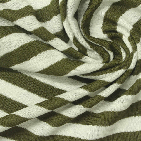 Striped Viscose Jersey Knit Fabric, 170 gsm, 170 cm — Green