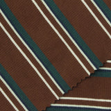 Brown Horizontal-Stripe Rib Knit, Cotton — photo 2