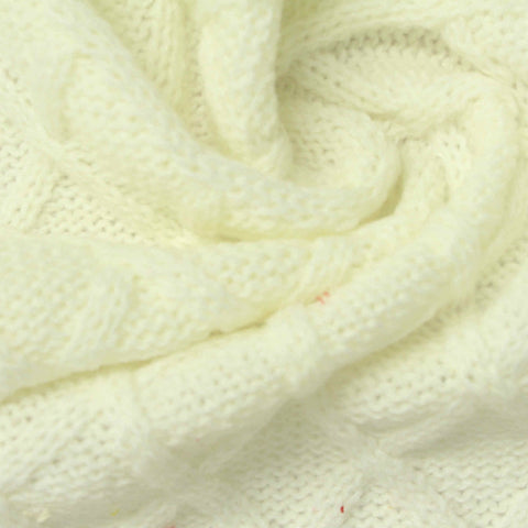 Cream Diamond Pointelle Knit, Acrylic