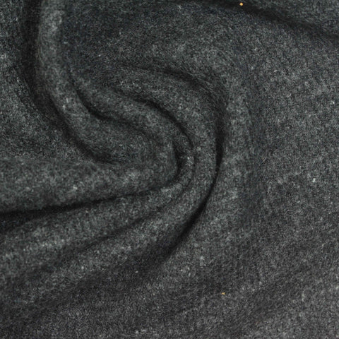 Dark Grey Marl Interlock Knit, Cotton-Poly, 279 gsm