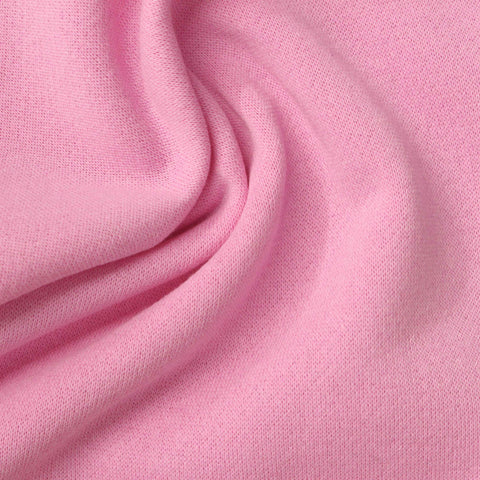 Brushed Cotton Polyester French Terry Fabric, 240 gsm, 180 cm — Pink