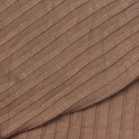 100% Tencel Lyocell Rib Knit Fabric, 138 gsm, 156 cm — Brown