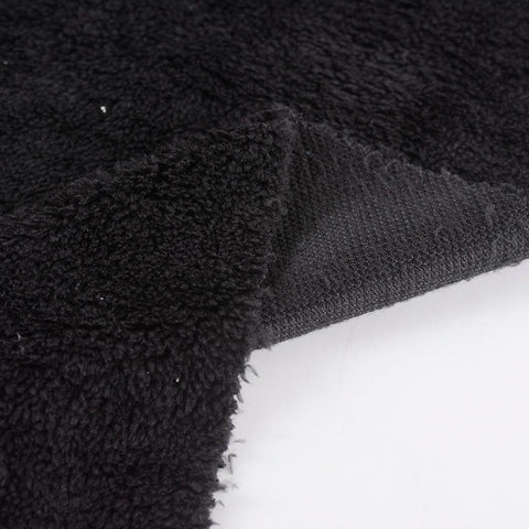 100% Polyester Minky Fabric, 186 gsm, 158 cm — Black