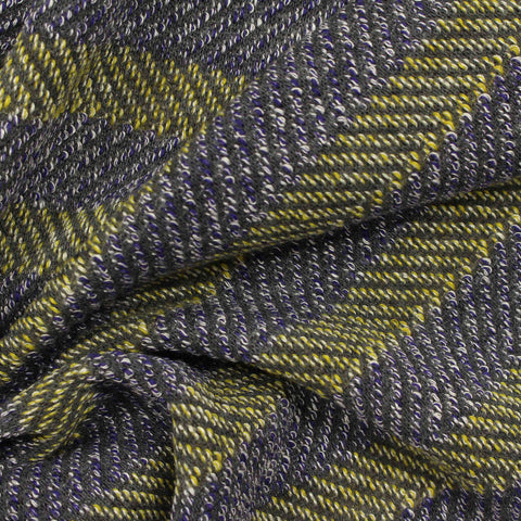 Yellow Zigzag French Terry, Poly-Viscose