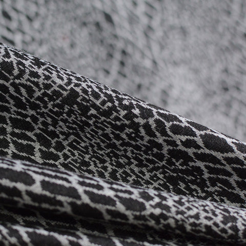 Animal Print Polyester Viscose Knit Fabric, 250 gsm, 155 cm — Black