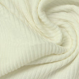 Brushed Polyester Stretch Rib Knit Fabric, 190 gsm, 152 cm — Beige — photo 2