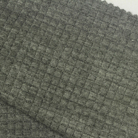 Green Tone-on-Tone Grid Jacquard, Poly-Viscose