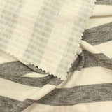 Cream Horizontal-Stripe Rib Knit, Viscose-Poly — photo 2