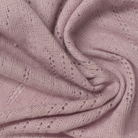 Pink Vertical-Eyelet Pointelle Knit, Poly-Viscose
