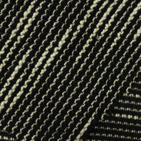 Black Horizontal-Stripe Chunky Knit, Poly-Cotton, 358 gsm