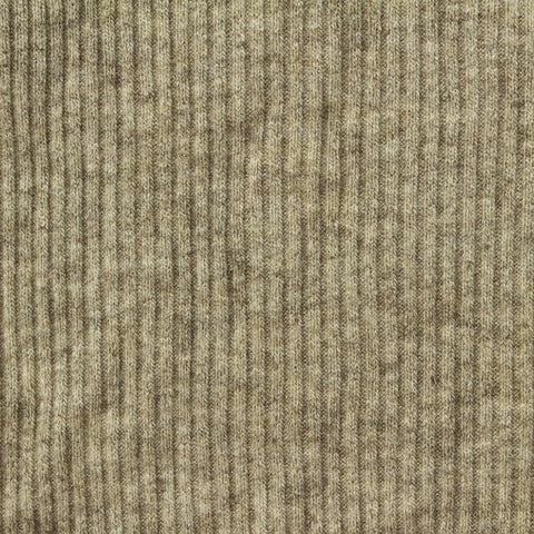 Viscose Polyester Blend Stretch Rib Knit Fabric, 350 gsm, 155 cm — Khaki