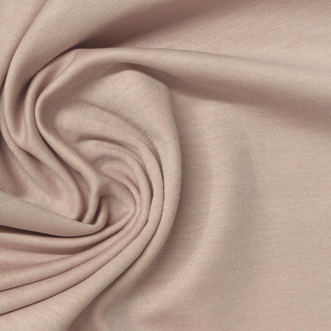 Tencel Lyocell Polyester Stretch Interlock Knit Fabric, 220 gsm, 160 cm — Beige, ref EF-270734