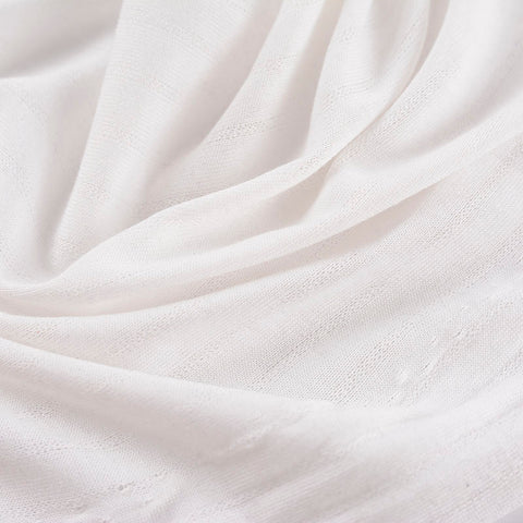 Striped 100% Polyester Jersey Knit Fabric, 182 gsm, 185 cm — White