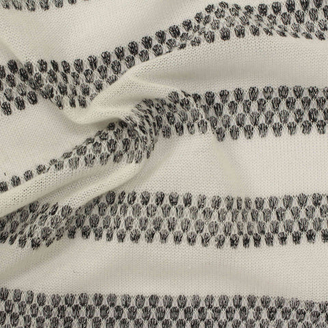 Dark Grey Stripes Chunky Knit, Poly-Metallic