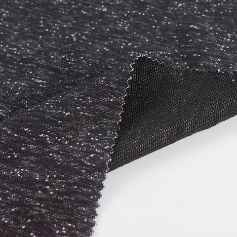 Black Marl French Terry, Poly-Cotton, 284 gsm, ref EF-11867