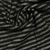 Black Horizontal-Stripe Jersey Knit, Polyester — photo 2