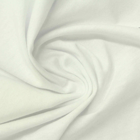 100% Cotton Jersey Knit Fabric, 160 gsm, 185 cm — White