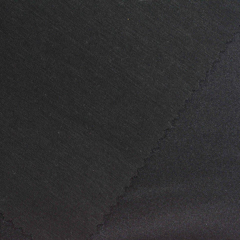 Nylon Viscose Stretch Scuba Knit Fabric, 258 gsm, 165 cm — Black