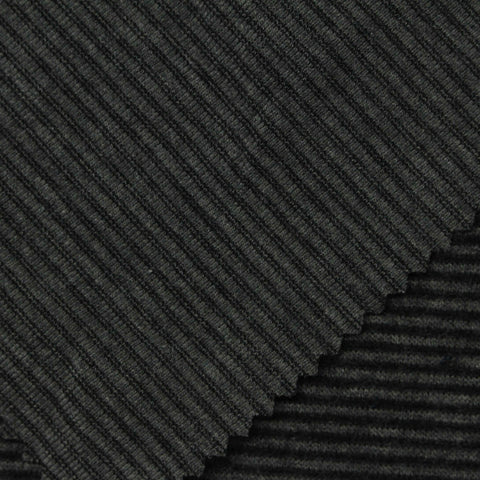 Dark Grey Marl Interlock Knit, Poly-Viscose, 260 gsm
