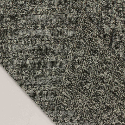Dark Grey Marl Rib Knit, Viscose-Poly, 150 gsm