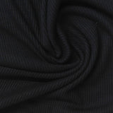 Viscose Stretch Rib Knit Fabric, 270 gsm, 135 cm — Black — photo 2