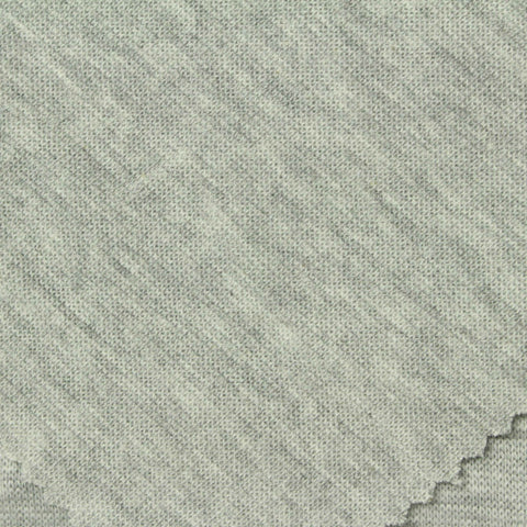 Light Grey Marl Rib Knit, Cotton-Poly, 340 gsm, 180 cm