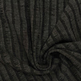 Dark Grey Vertical-Stripe Rib Knit, Viscose — photo 2