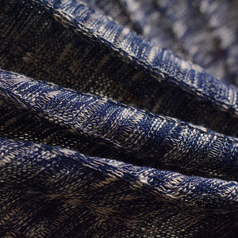 Navy Marl Chunky Knit, Polyester, 280 gsm