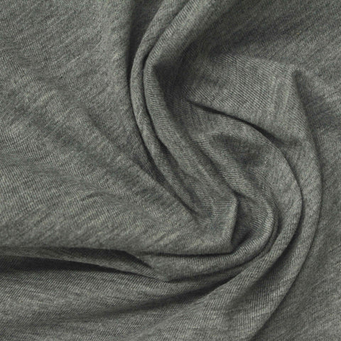 Grey Heather Jersey Knit, Poly-Cotton