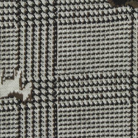 Brown Houndstooth Jacquard, Polyester, 340 gsm