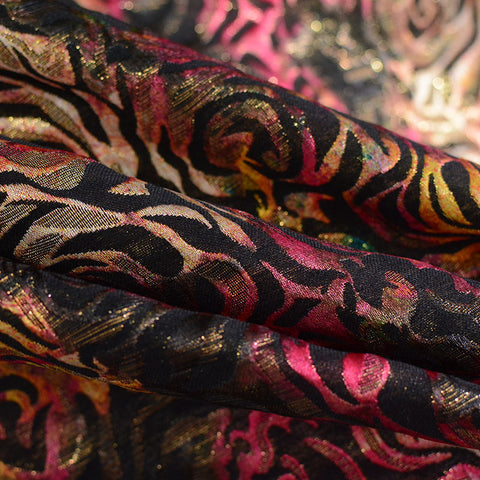 Pink Roses Jacquard, Poly-Cotton