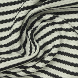 Black Stripes Jersey Knit, Polyester — photo 2