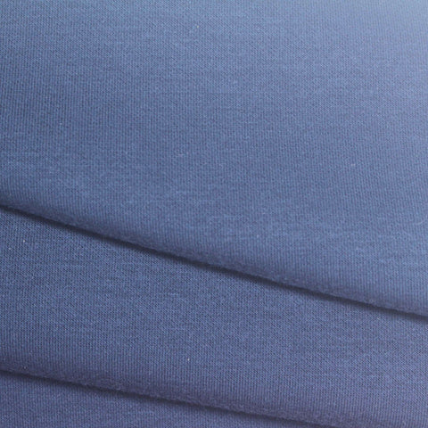 Polyester Viscose Stretch Scuba Knit Fabric, 300 gsm, 155 cm — Navy