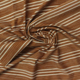 Cream Stripes Jersey Knit, Polyester — photo 2
