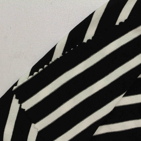 Black Horizontal-Stripe Jersey Knit, Viscose, 185 gsm