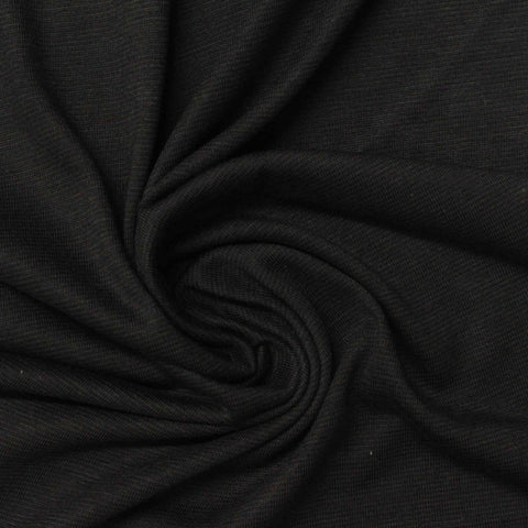 Viscose Cotton Jersey Knit Fabric, 145 gsm — Black
