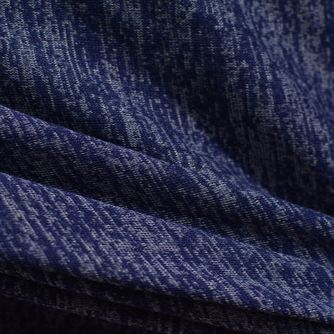 Navy Abstract Chunky Knit, Viscose-Poly