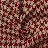 Red Houndstooth Jacquard, Polyester — photo 2