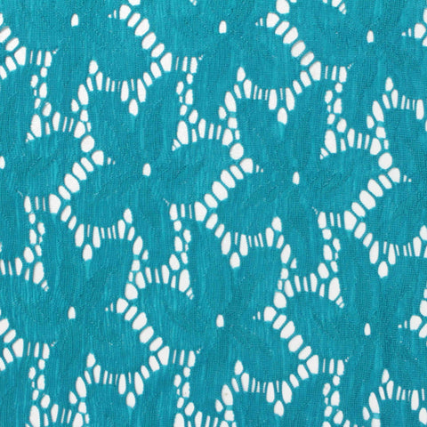 Nylon Stretch Lace Fabric, 134 gsm, 150 cm — Blue