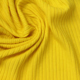 Cotton Polyester Stretch Rib Knit Fabric, 178 gsm, 150 cm — Yellow — photo 2