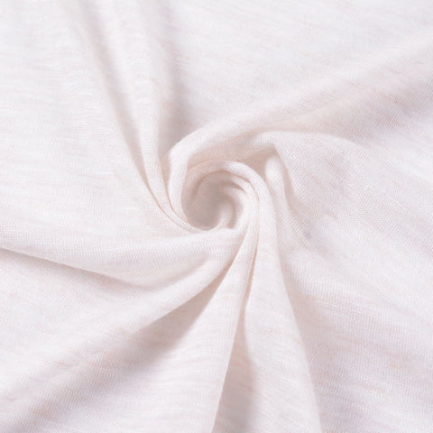 Slub Polyester Viscose Jersey Knit Fabric, 105 gsm, 155 cm — White