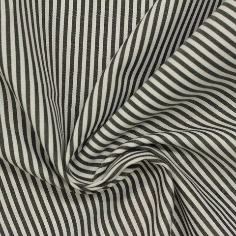 Black Vertical-Stripe Knit, Polyester, 110 gsm